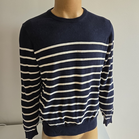 Ben Sherman Men's Navy and White Crewneck Sweater - Picture 12 of 12